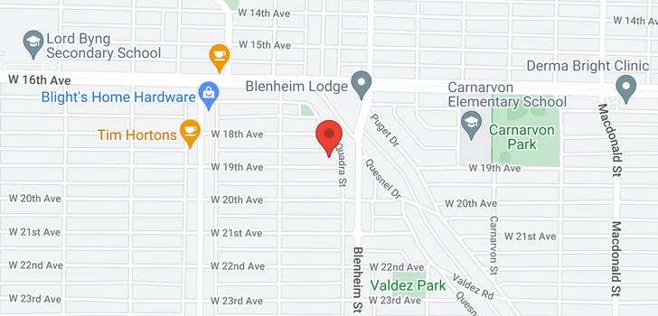 map of 3349 W 19TH AVENUE